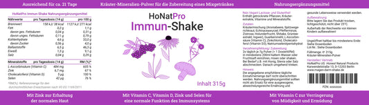 HoNatPro Immun-Shake Etikett